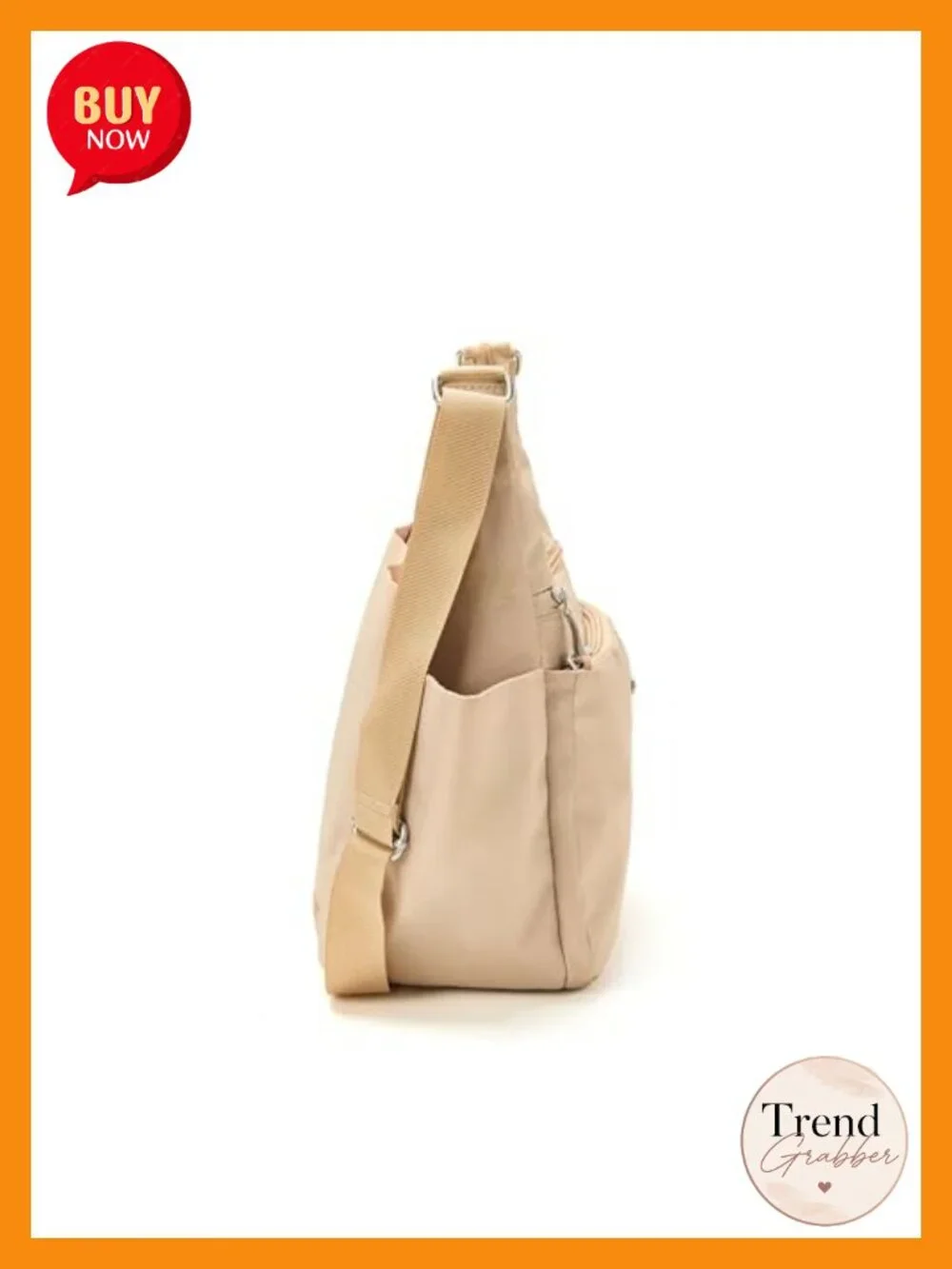 Lightweight Nylon Hobo Crossbody Bag with RFID Protection and Luggage Sleeve
